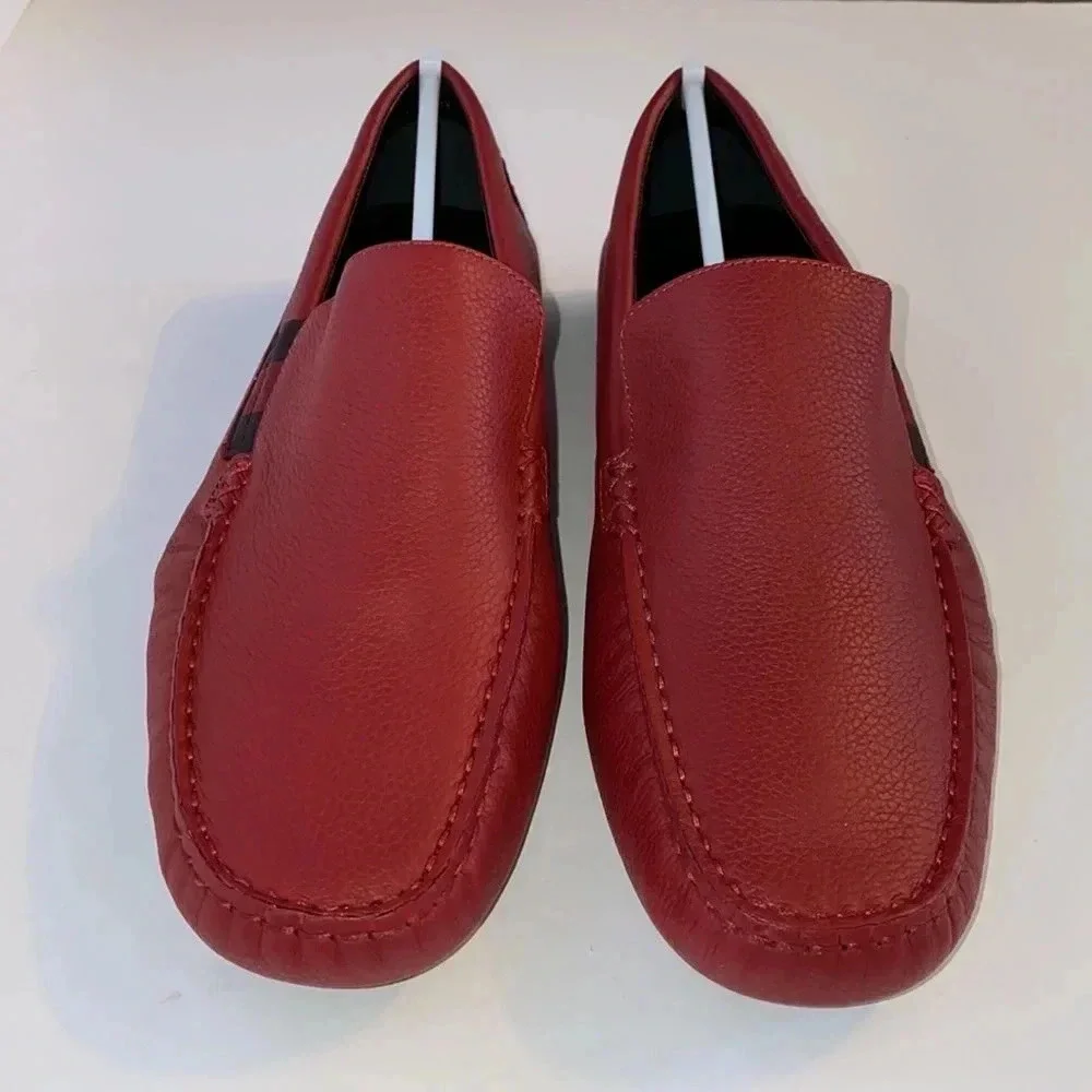Gucci Driver Red Leather Loafers G7, US8